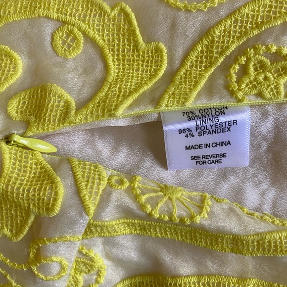 Lucy Paris Reece Lace Crop Shell, Size L Neon Bright Yellow - Picture 7 of 15